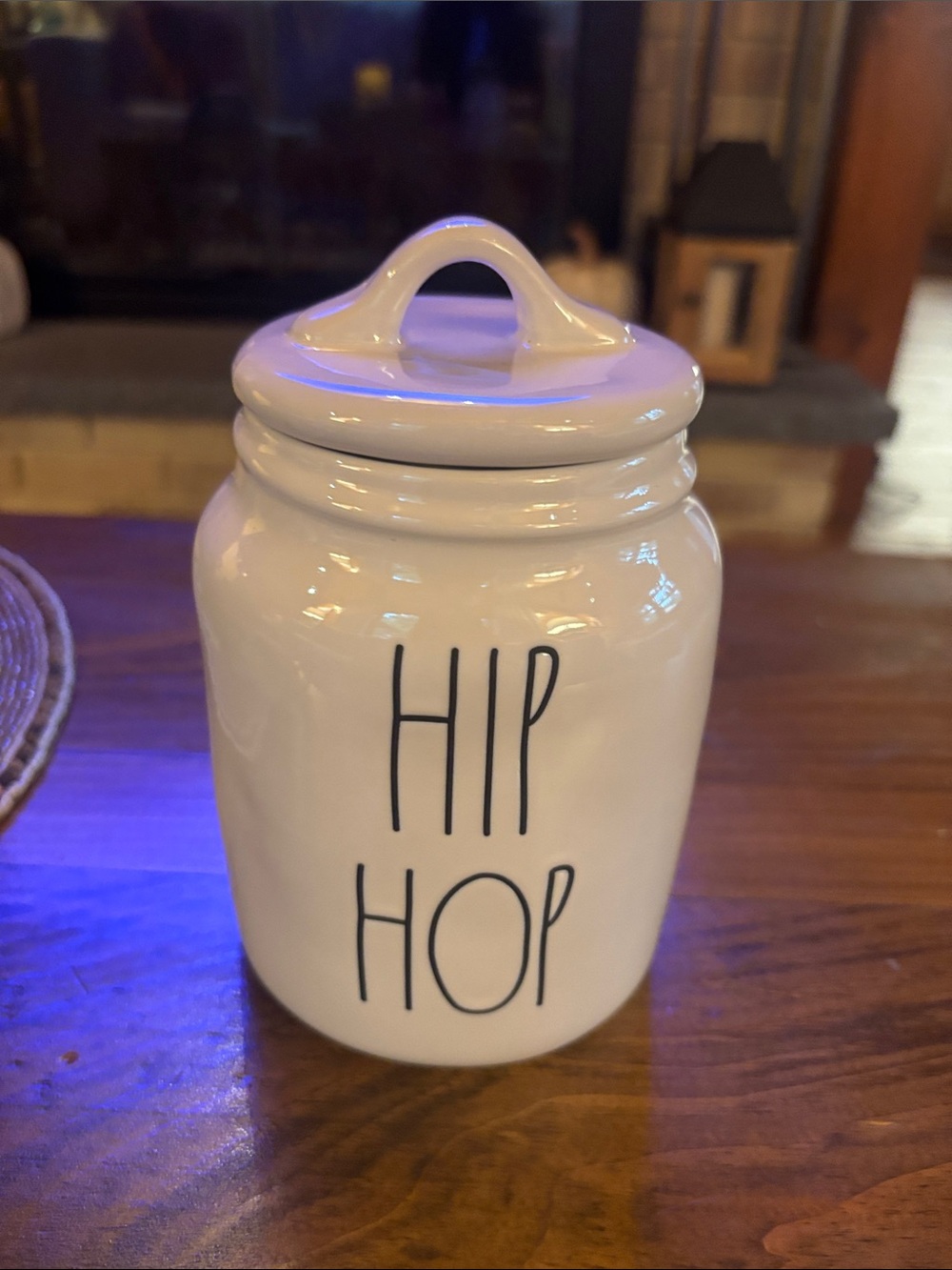HIP HOP White Ceramic Canister with Lid - Home Kitchen